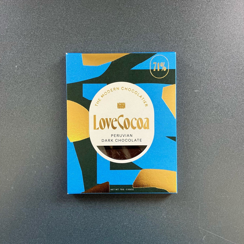 Love Cocoa Chocolate - The Willoughby Book ClubPeruvian Dark Chocolate 71% (Vegan) - 75g