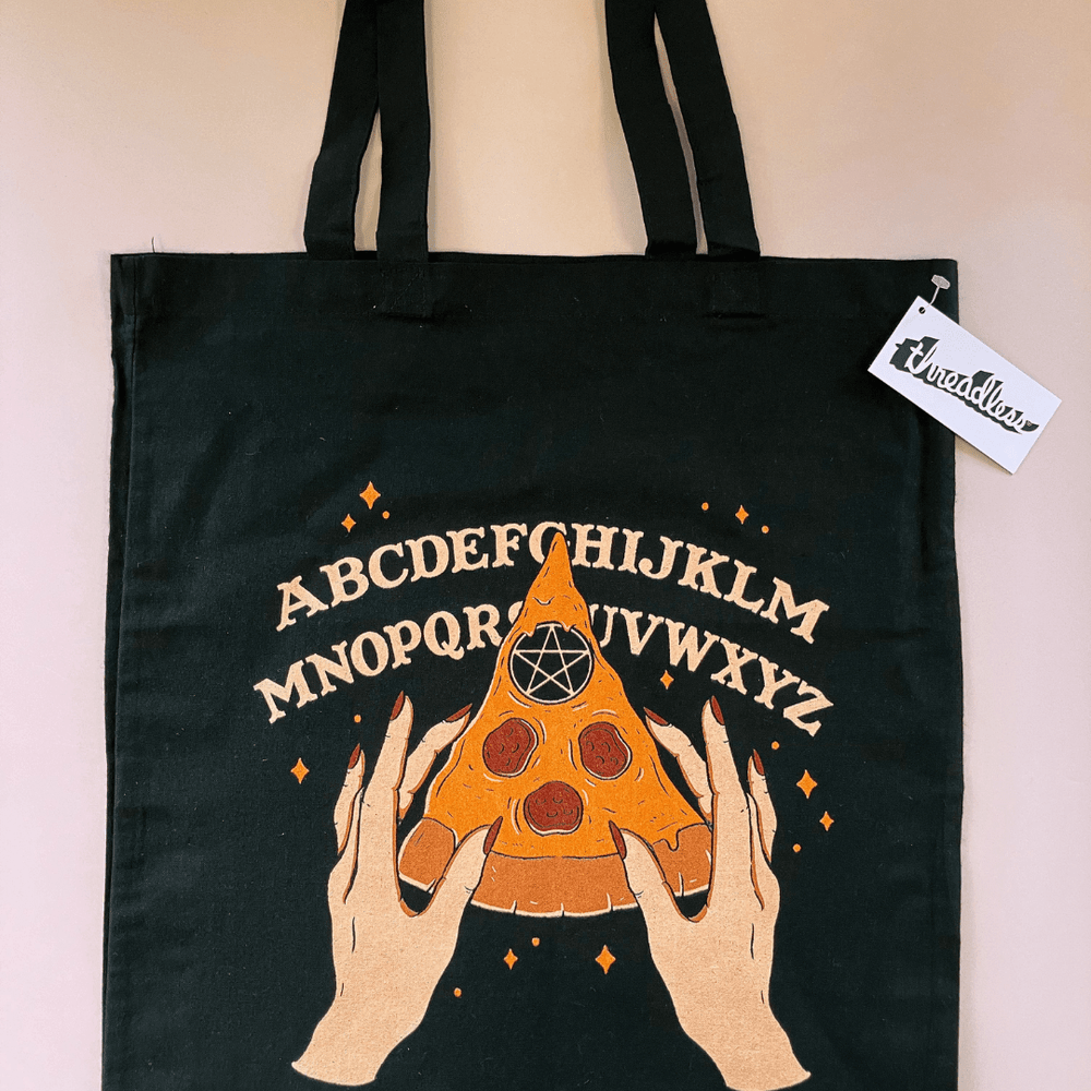 
                  
                    Tote Bag 'Ouija Pizza' by Thiago Correa - The Willoughby Book ClubHandbags, Wallets & Cases
                  
                